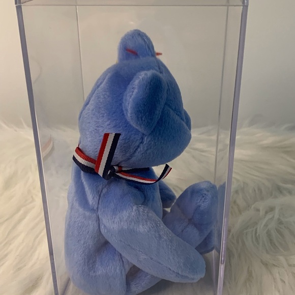 Ty (12) Rare Retired AMERICA Blue Stuffed Animal Bear with Flag Patch - Picture 13 of 14